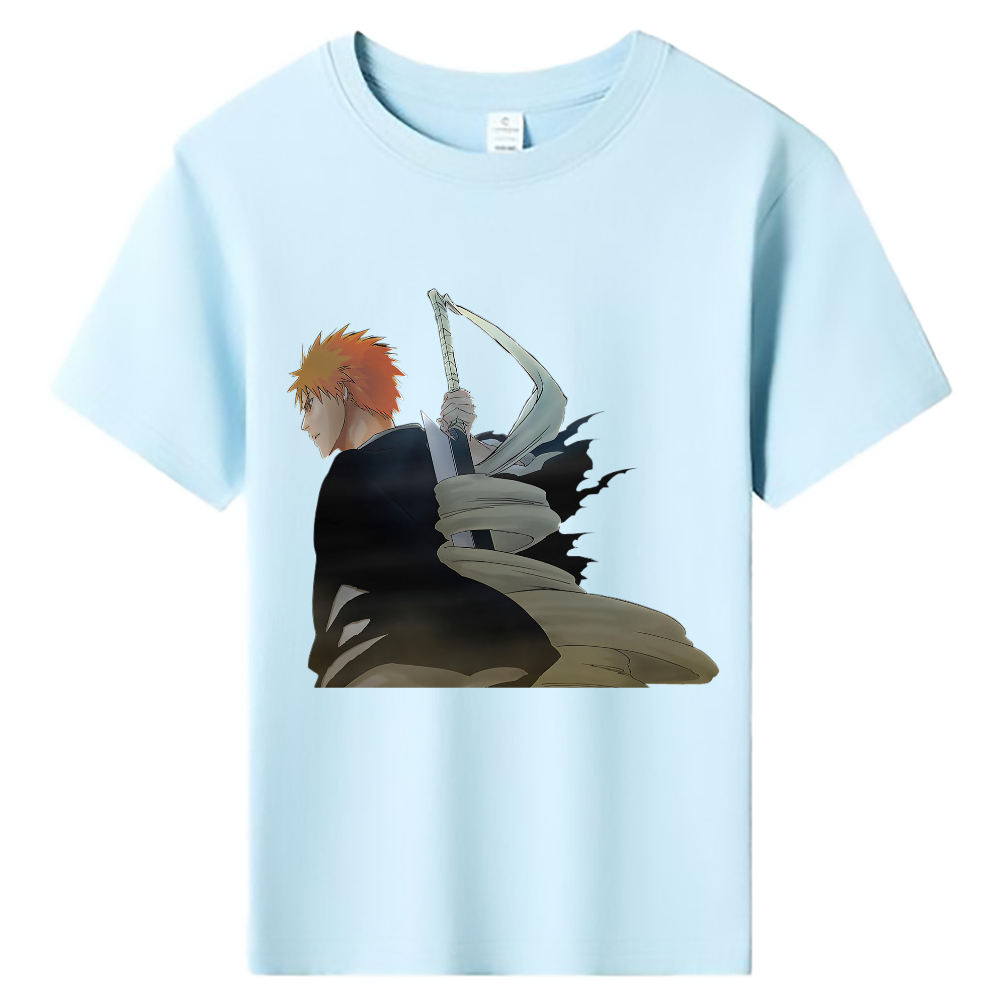 （画像用） ブリーチ 黒崎一護（くろさき いちご）BLEACH Kurosaki Ichigo 綿100％キッズTシャツ（フロントプリント）
